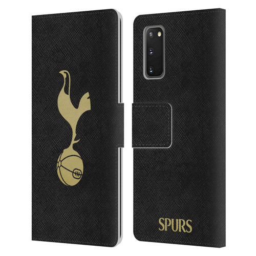 Tottenham Hotspur F.C. Badge Black And Gold Leather Book Wallet Case Cover For Samsung Galaxy S20 / S20 5G