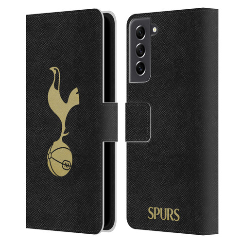 Tottenham Hotspur F.C. Badge Black And Gold Leather Book Wallet Case Cover For Samsung Galaxy S21 FE 5G