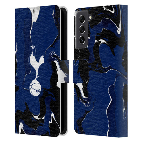 Tottenham Hotspur F.C. Badge Marble Leather Book Wallet Case Cover For Samsung Galaxy S21 FE 5G