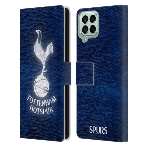 Tottenham Hotspur F.C. Badge Distressed Leather Book Wallet Case Cover For Samsung Galaxy M53 (2022)