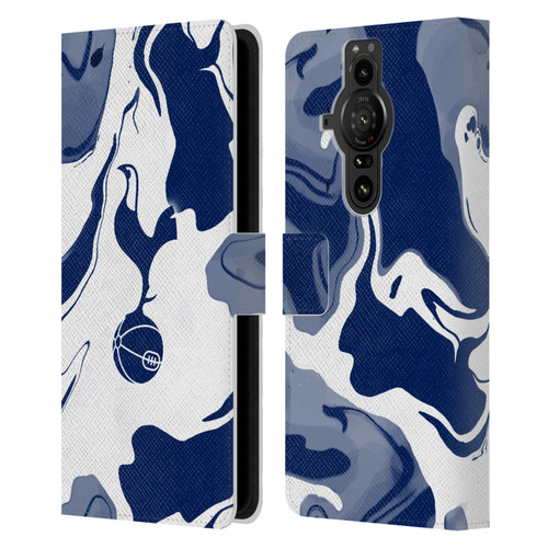 Tottenham Hotspur F.C. Badge Blue And White Marble Leather Book Wallet Case Cover For Sony Xperia Pro-I