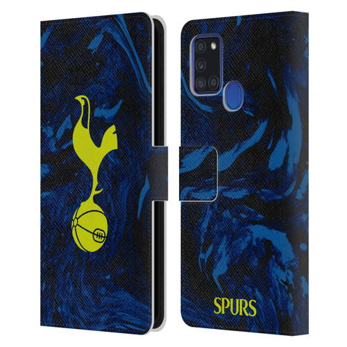 Tottenham Hotspur F.C. 2021/22 Badge Kit Away Leather Book Wallet Case Cover For Samsung Galaxy A21s (2020)