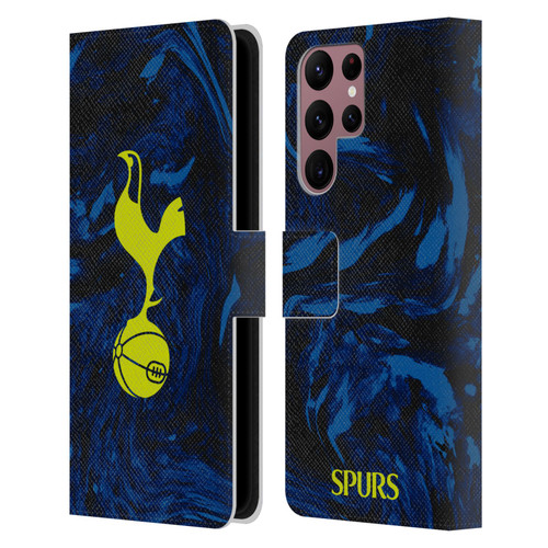 Tottenham Hotspur F.C. 2021/22 Badge Kit Away Leather Book Wallet Case Cover For Samsung Galaxy S22 Ultra 5G