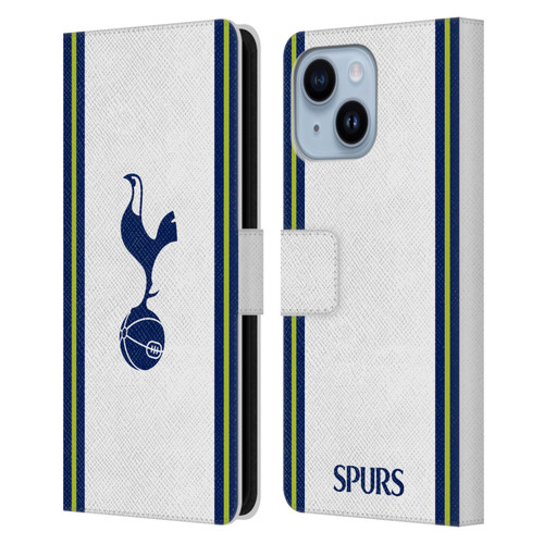 Tottenham Hotspur F.C. 2022/23 Badge Kit Home Leather Book Wallet Case Cover For Apple iPhone 14 Plus