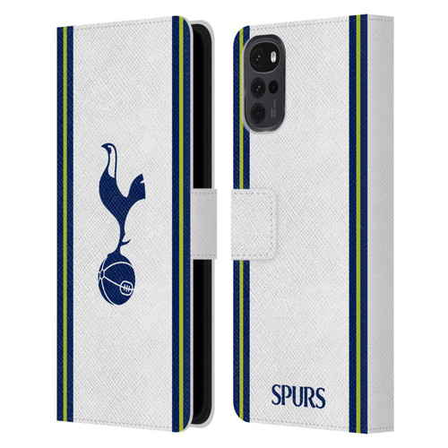 Tottenham Hotspur F.C. 2022/23 Badge Kit Home Leather Book Wallet Case Cover For Motorola Moto G22