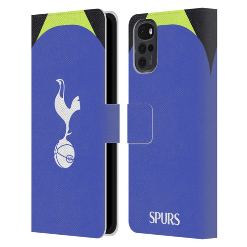 Tottenham Hotspur F.C. 2022/23 Badge Kit Away Leather Book Wallet Case Cover For Motorola Moto G22