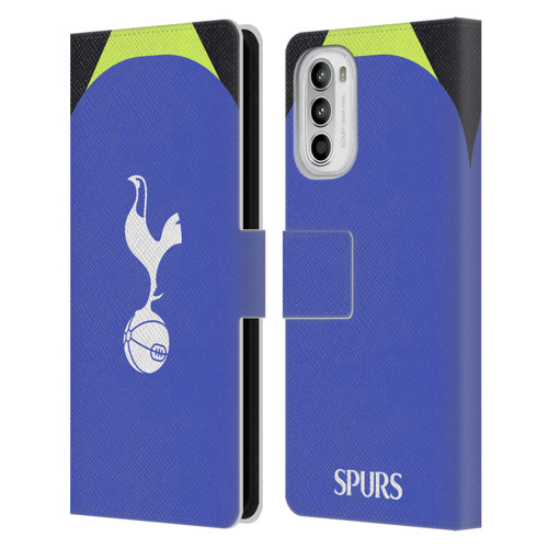 Tottenham Hotspur F.C. 2022/23 Badge Kit Away Leather Book Wallet Case Cover For Motorola Moto G52