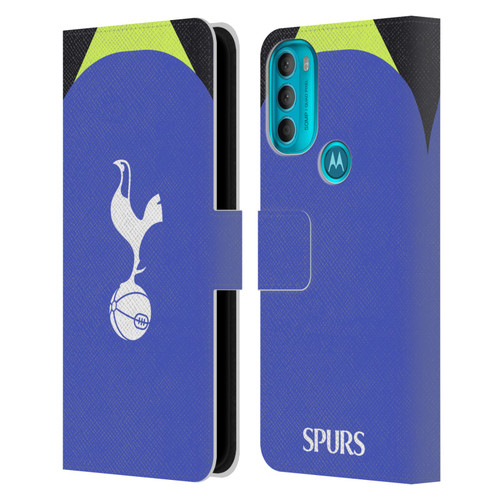 Tottenham Hotspur F.C. 2022/23 Badge Kit Away Leather Book Wallet Case Cover For Motorola Moto G71 5G