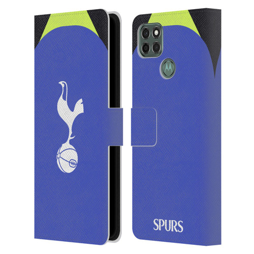 Tottenham Hotspur F.C. 2022/23 Badge Kit Away Leather Book Wallet Case Cover For Motorola Moto G9 Power