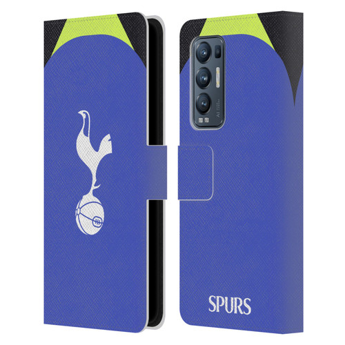 Tottenham Hotspur F.C. 2022/23 Badge Kit Away Leather Book Wallet Case Cover For OPPO Find X3 Neo / Reno5 Pro+ 5G