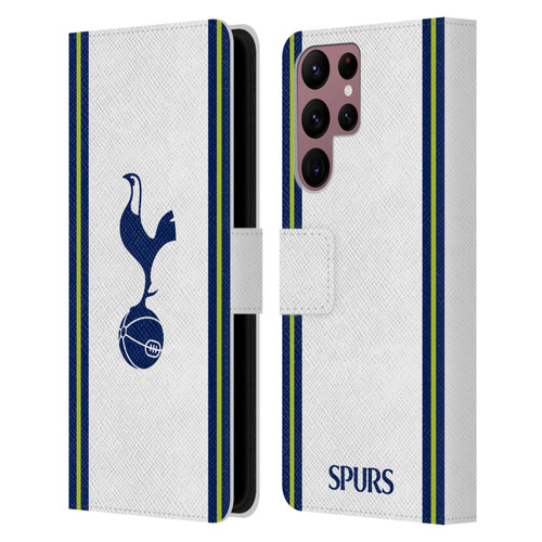 Tottenham Hotspur F.C. 2022/23 Badge Kit Home Leather Book Wallet Case Cover For Samsung Galaxy S22 Ultra 5G