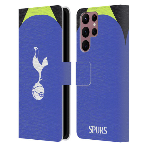 Tottenham Hotspur F.C. 2022/23 Badge Kit Away Leather Book Wallet Case Cover For Samsung Galaxy S22 Ultra 5G