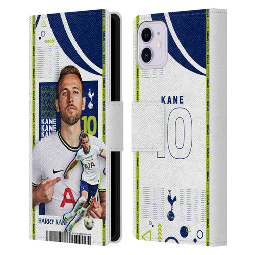 Tottenham Hotspur F.C. 2022/23 First Team Harry Kane Leather Book Wallet Case Cover For Apple iPhone 11