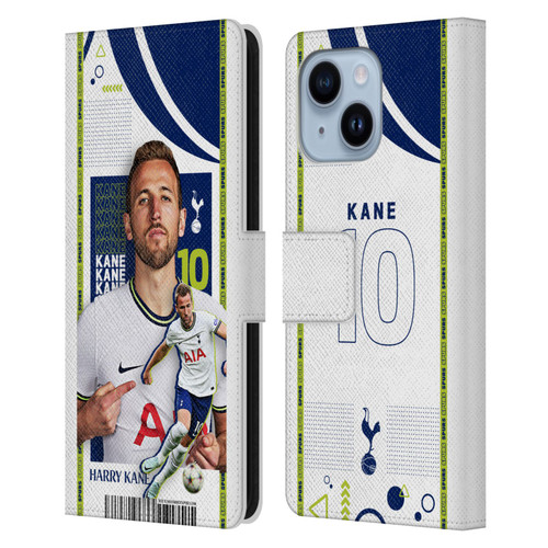 Tottenham Hotspur F.C. 2022/23 First Team Harry Kane Leather Book Wallet Case Cover For Apple iPhone 14 Plus