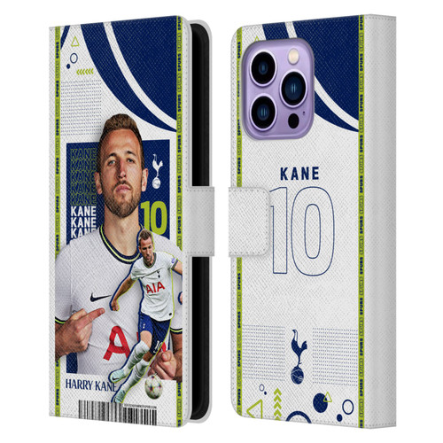 Tottenham Hotspur F.C. 2022/23 First Team Harry Kane Leather Book Wallet Case Cover For Apple iPhone 14 Pro Max