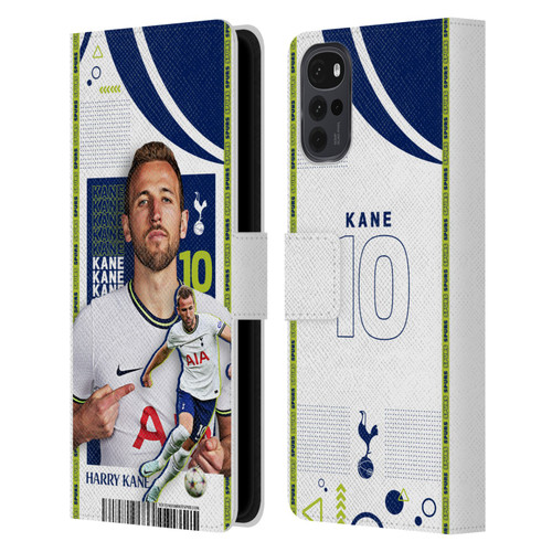 Tottenham Hotspur F.C. 2022/23 First Team Harry Kane Leather Book Wallet Case Cover For Motorola Moto G22