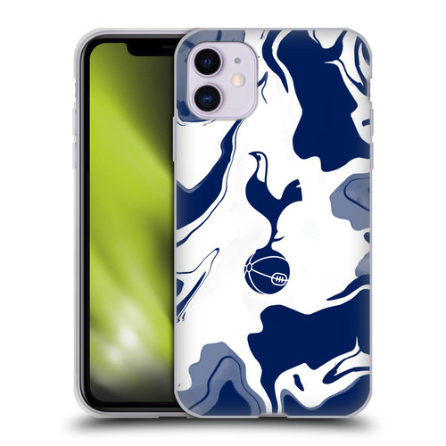 Tottenham Hotspur F.C. Badge Blue And White Marble Soft Gel Case for Apple iPhone 11