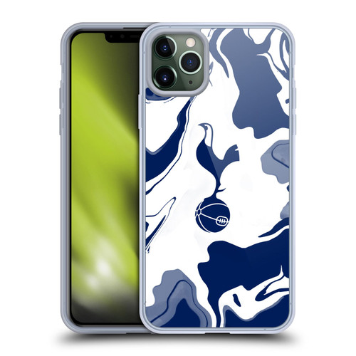 Tottenham Hotspur F.C. Badge Blue And White Marble Soft Gel Case for Apple iPhone 11 Pro Max & MagSafe