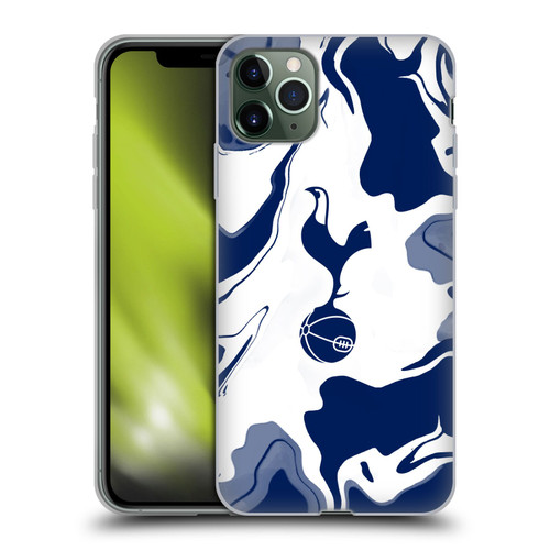 Tottenham Hotspur F.C. Badge Blue And White Marble Soft Gel Case for Apple iPhone 11 Pro Max