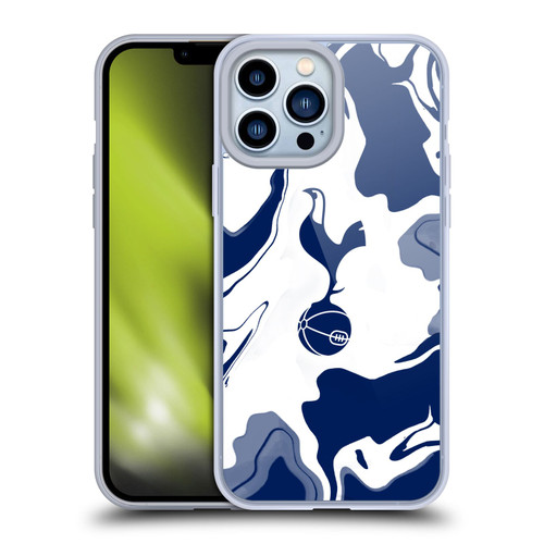 Tottenham Hotspur F.C. Badge Blue And White Marble Soft Gel Case for Apple iPhone 13 Pro Max