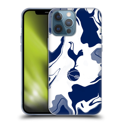 Tottenham Hotspur F.C. Badge Blue And White Marble Soft Gel Case for Apple iPhone 13 Pro Max