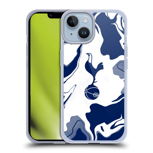 Tottenham Hotspur F.C. Badge Blue And White Marble Soft Gel Case for Apple iPhone 14