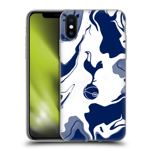 Tottenham Hotspur F.C. Badge Blue And White Marble Soft Gel Case for Apple iPhone X / iPhone XS