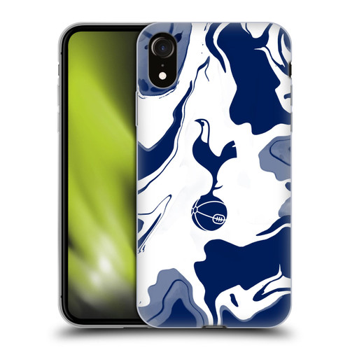 Tottenham Hotspur F.C. Badge Blue And White Marble Soft Gel Case for Apple iPhone XR