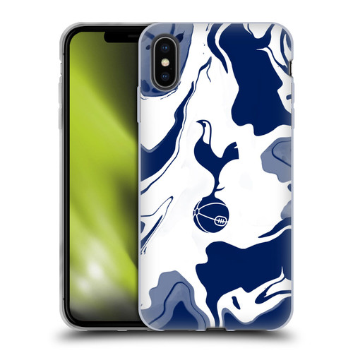 Tottenham Hotspur F.C. Badge Blue And White Marble Soft Gel Case for Apple iPhone XS Max