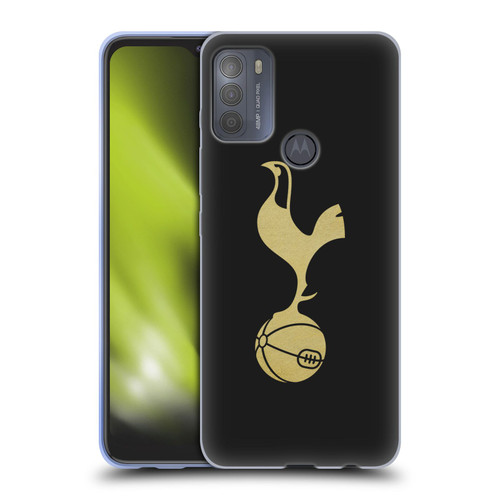 Tottenham Hotspur F.C. Badge Black And Gold Soft Gel Case for Motorola Moto G50