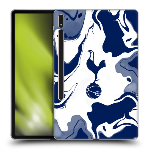 Tottenham Hotspur F.C. Badge Blue And White Marble Soft Gel Case for Samsung Galaxy Tab S8 Plus