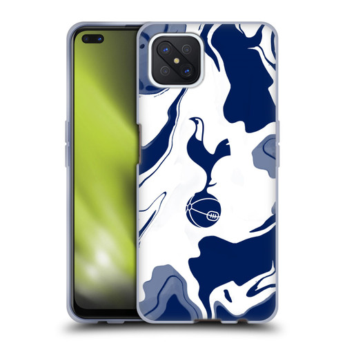 Tottenham Hotspur F.C. Badge Blue And White Marble Soft Gel Case for OPPO Reno4 Z 5G