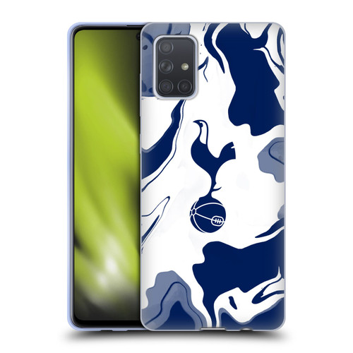 Tottenham Hotspur F.C. Badge Blue And White Marble Soft Gel Case for Samsung Galaxy A71 (2019)