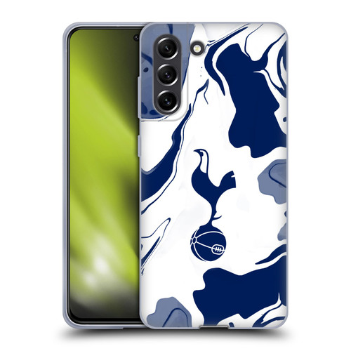 Tottenham Hotspur F.C. Badge Blue And White Marble Soft Gel Case for Samsung Galaxy S21 FE 5G