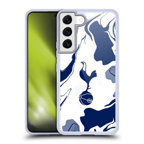 Tottenham Hotspur F.C. Badge Blue And White Marble Soft Gel Case for Samsung Galaxy S22 5G