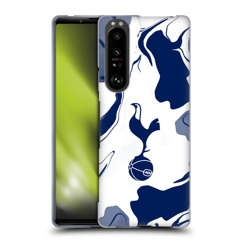 Tottenham Hotspur F.C. Badge Blue And White Marble Soft Gel Case for Sony Xperia 1 III