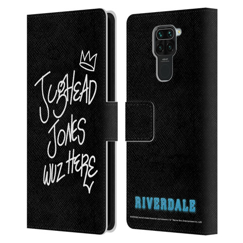 Riverdale Graphic Art Jughead Wuz Here Leather Book Wallet Case Cover For Xiaomi Redmi Note 9 / Redmi 10X 4G