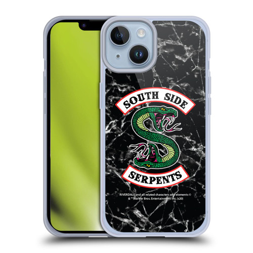 Riverdale South Side Serpents Black And White Marble Logo Soft Gel Case for Apple iPhone 14