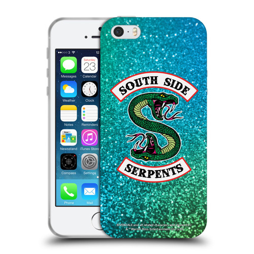 Riverdale South Side Serpents Glitter Print Logo Soft Gel Case for Apple iPhone 5 / 5s / iPhone SE 2016