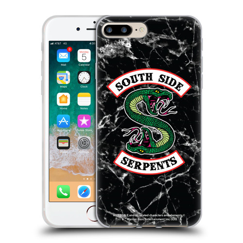 Riverdale South Side Serpents Black And White Marble Logo Soft Gel Case for Apple iPhone 7 Plus / iPhone 8 Plus