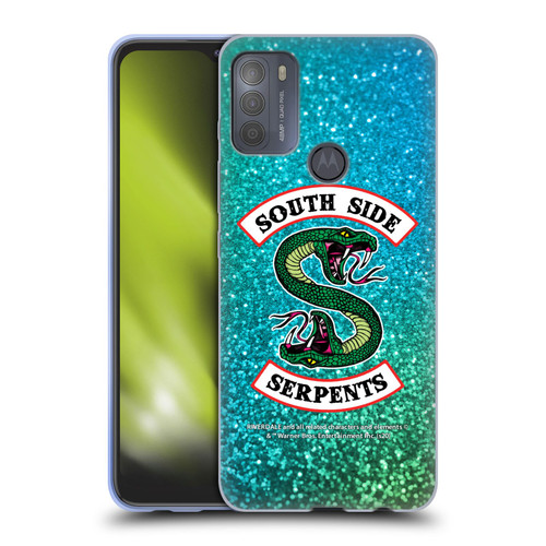 Riverdale South Side Serpents Glitter Print Logo Soft Gel Case for Motorola Moto G50