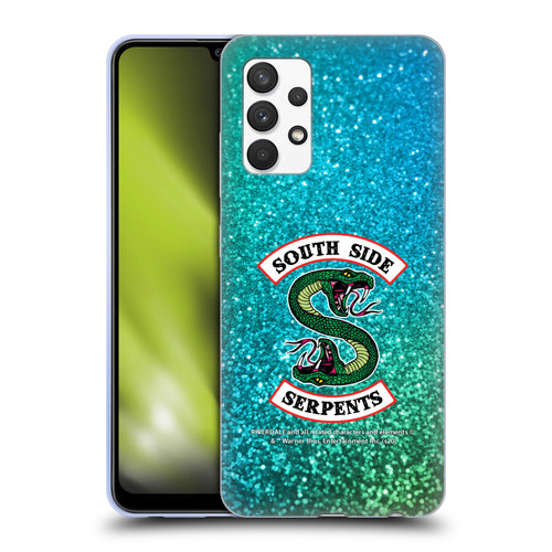 Riverdale South Side Serpents Glitter Print Logo Soft Gel Case for Samsung Galaxy A32 (2021)