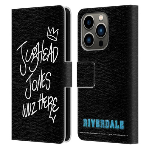 Riverdale Graphic Art Jughead Wuz Here Leather Book Wallet Case Cover For Apple iPhone 14 Pro