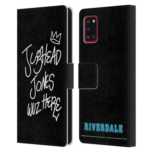 Riverdale Graphic Art Jughead Wuz Here Leather Book Wallet Case Cover For Samsung Galaxy A31 (2020)