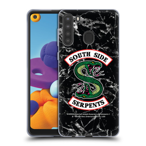 Riverdale South Side Serpents Black And White Marble Logo Soft Gel Case for Samsung Galaxy A21 (2020)