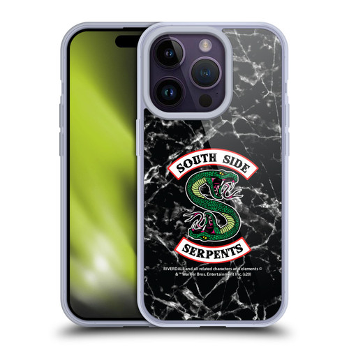 Riverdale South Side Serpents Black And White Marble Logo Soft Gel Case for Apple iPhone 14 Pro