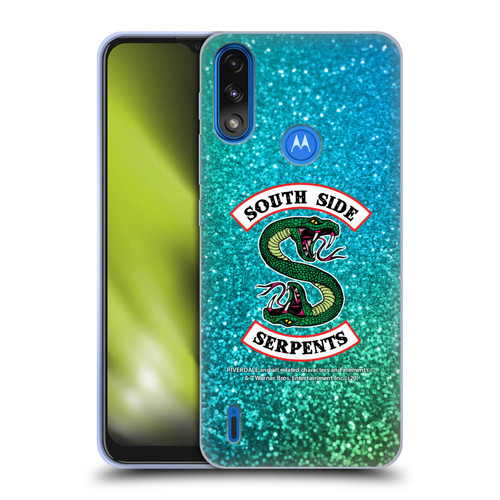 Riverdale South Side Serpents Glitter Print Logo Soft Gel Case for Motorola Moto E7 Power / Moto E7i Power