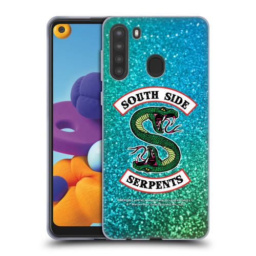 Riverdale South Side Serpents Glitter Print Logo Soft Gel Case for Samsung Galaxy A21 (2020)