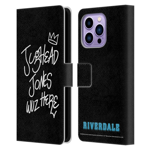 Riverdale Graphic Art Jughead Wuz Here Leather Book Wallet Case Cover For Apple iPhone 14 Pro Max