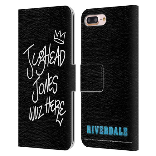 Riverdale Graphic Art Jughead Wuz Here Leather Book Wallet Case Cover For Apple iPhone 7 Plus / iPhone 8 Plus